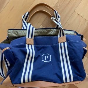 Pottery Barn Large Diaper Bag with “P” monogram